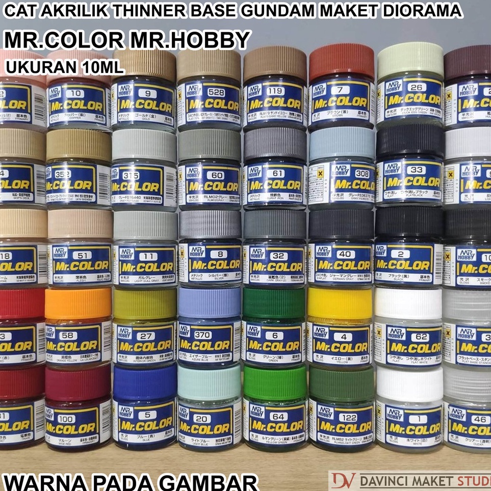 

KODE Y16U MR COLOR MR HOBBIES Cat Gundam Diecast Miniatur Diorama Acrylic PVC ABS Thinnerbase Basic Color 1ml