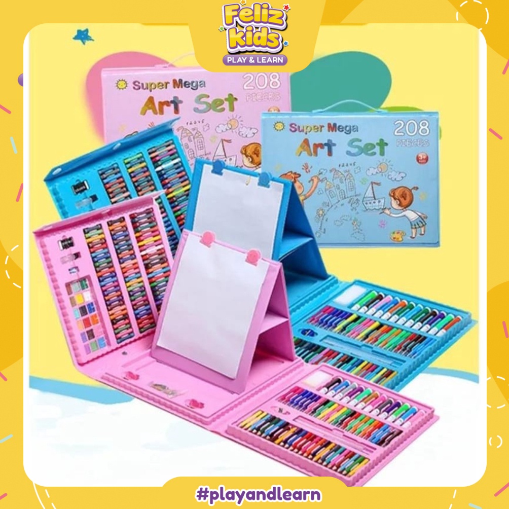 

KODE Y76K FELIZKIDS ATK23 Crayon Set Anak Sekolah Lengkap Alat Mewarnai Anak Super Mega Art Set 28Pcs 15Pcs