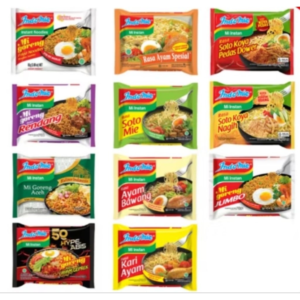 

INDOMIE MIE SOTO/ GORENG / KARI / AYAM BAWANG ALL VARIAN