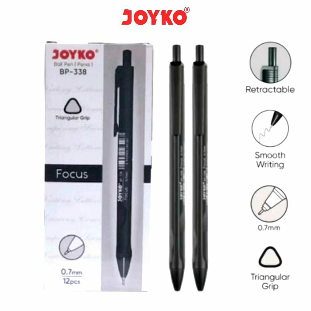 

JOYKO BP338 Bolpen hitam Pulpen Pencet