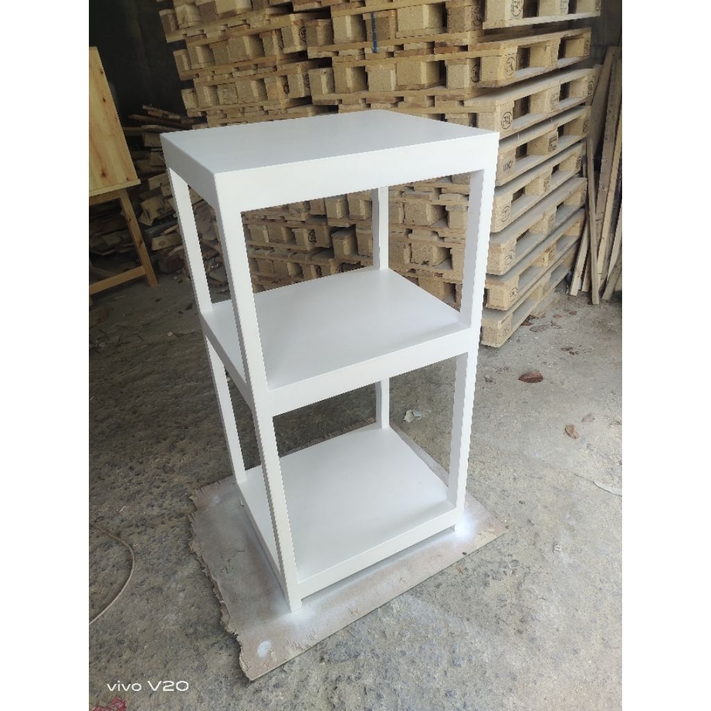 meja kulkas mini 3 susun.rak kulkas mini kayu jati belanda.meja kulkas kayu minimalis.