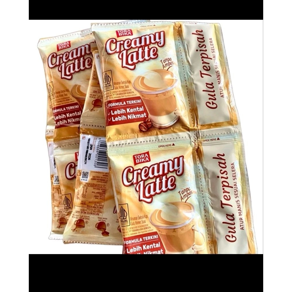 

Torabika creamy latte 22gram gula terpisah