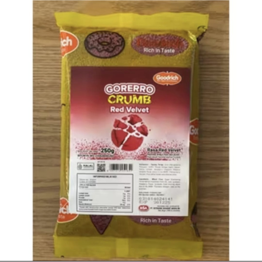 

TOPPING BUBUK BISKUIT GORERRO CRUMBS 250 gram / GOODRICH GORERRO CRUMBS 250 GRAM
