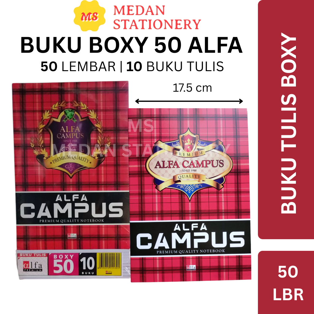 

BUKU TULIS PANJANG ISI 50 LEMBAR ALFA BOXY 1 PACK 10 BUKU