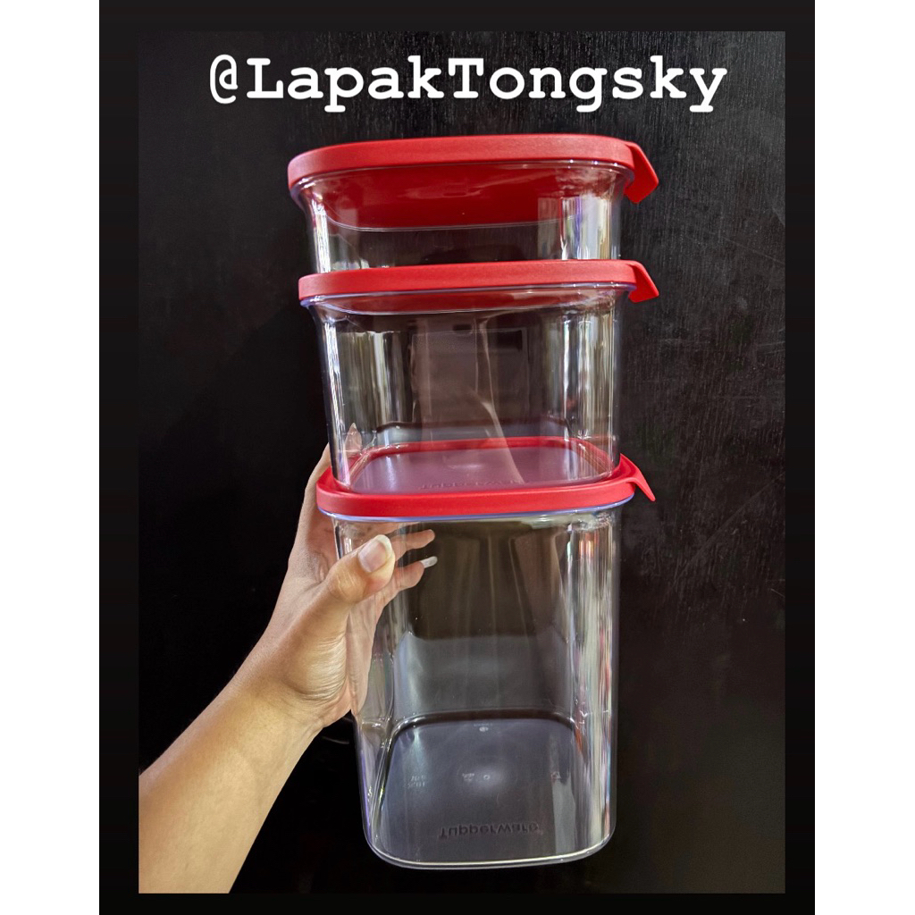 Mm Square Crystal 1 set Tupperware Toples