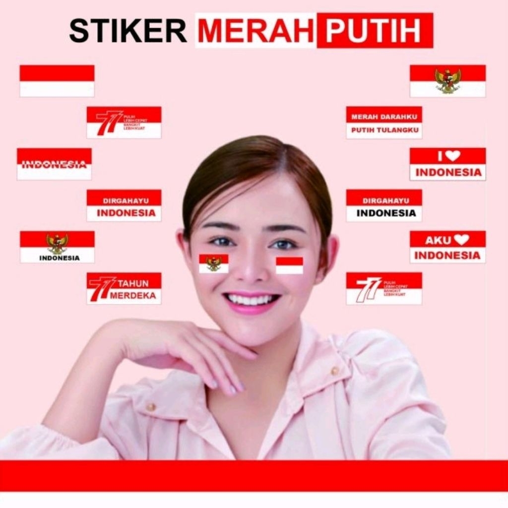 

stiker pipi merah putih 1 lembar isi 30 dan 32 pcs sudah cutting dengan harga murah
