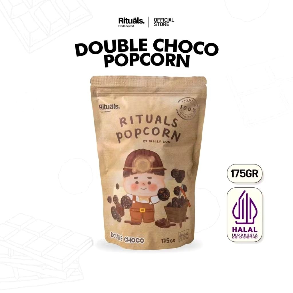 

Rituals Food Double Choco Popcorn 175 gram Snack Jagung Coklat Tebal Cemilan Crispy