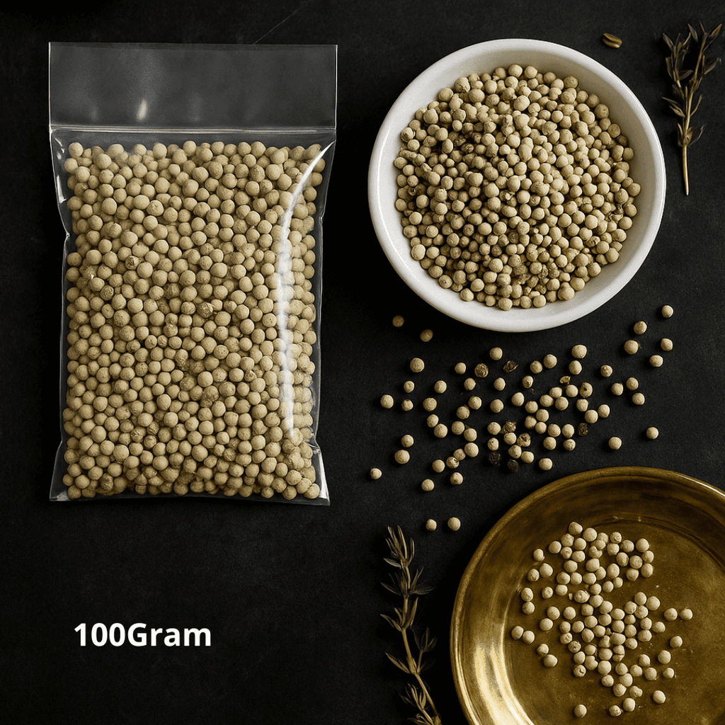 

Biji Lada Putih 100gr – Merica Putih Utuh Grade A Premium