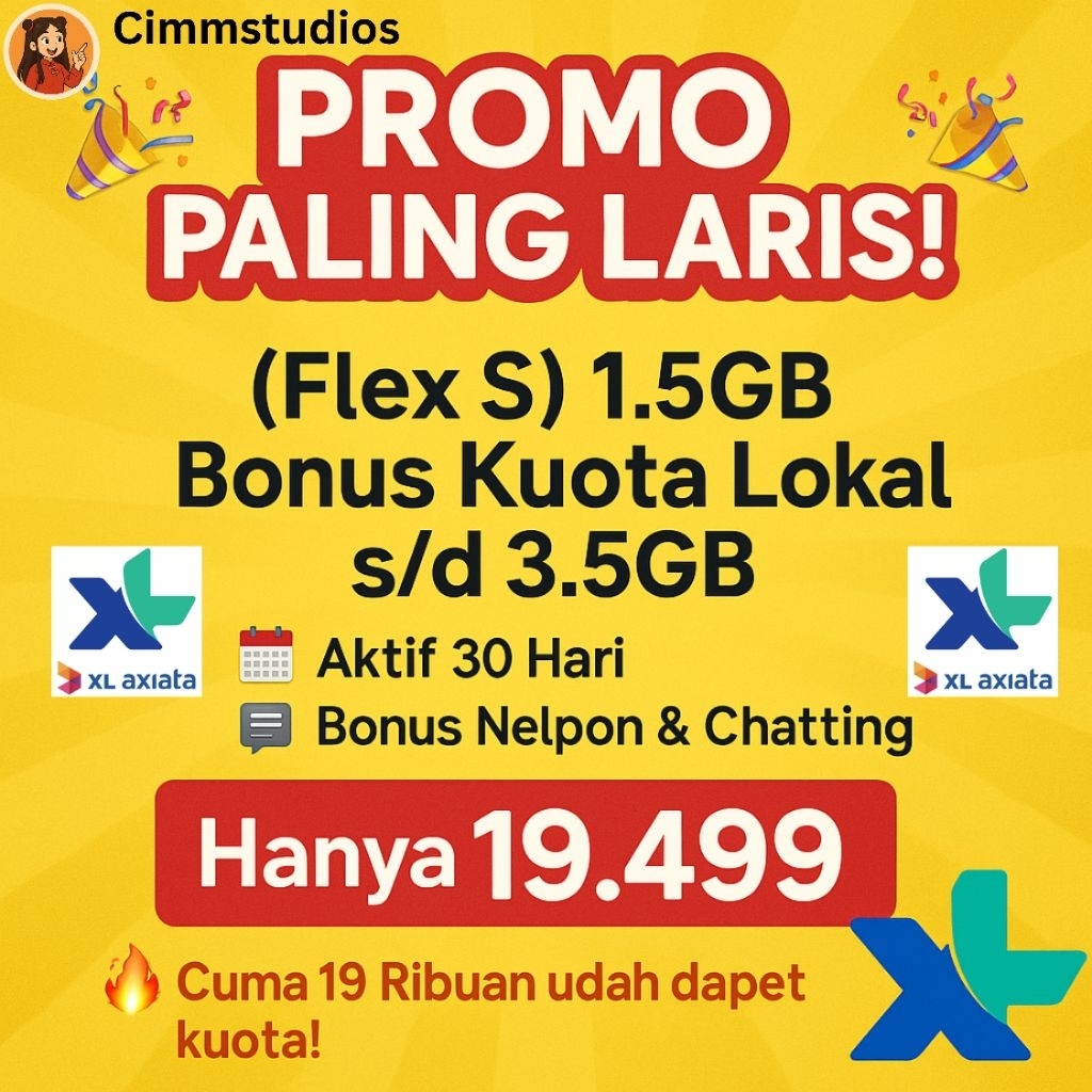 Paket Kuota XL Combo 3GB 6GB 9GB 15GB 60GB  | Nelpon & Chat Bonus l Cimmstudios