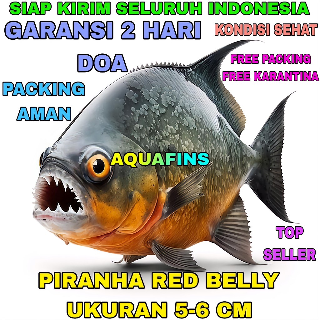 HIASAN CARIBES PIRANHA RED BELLY VENEZUELA UKURAN 5-6 CM