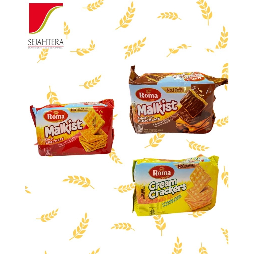

Roma malkist (sweet cracker,cream cracker,belgian choclate) 105gr