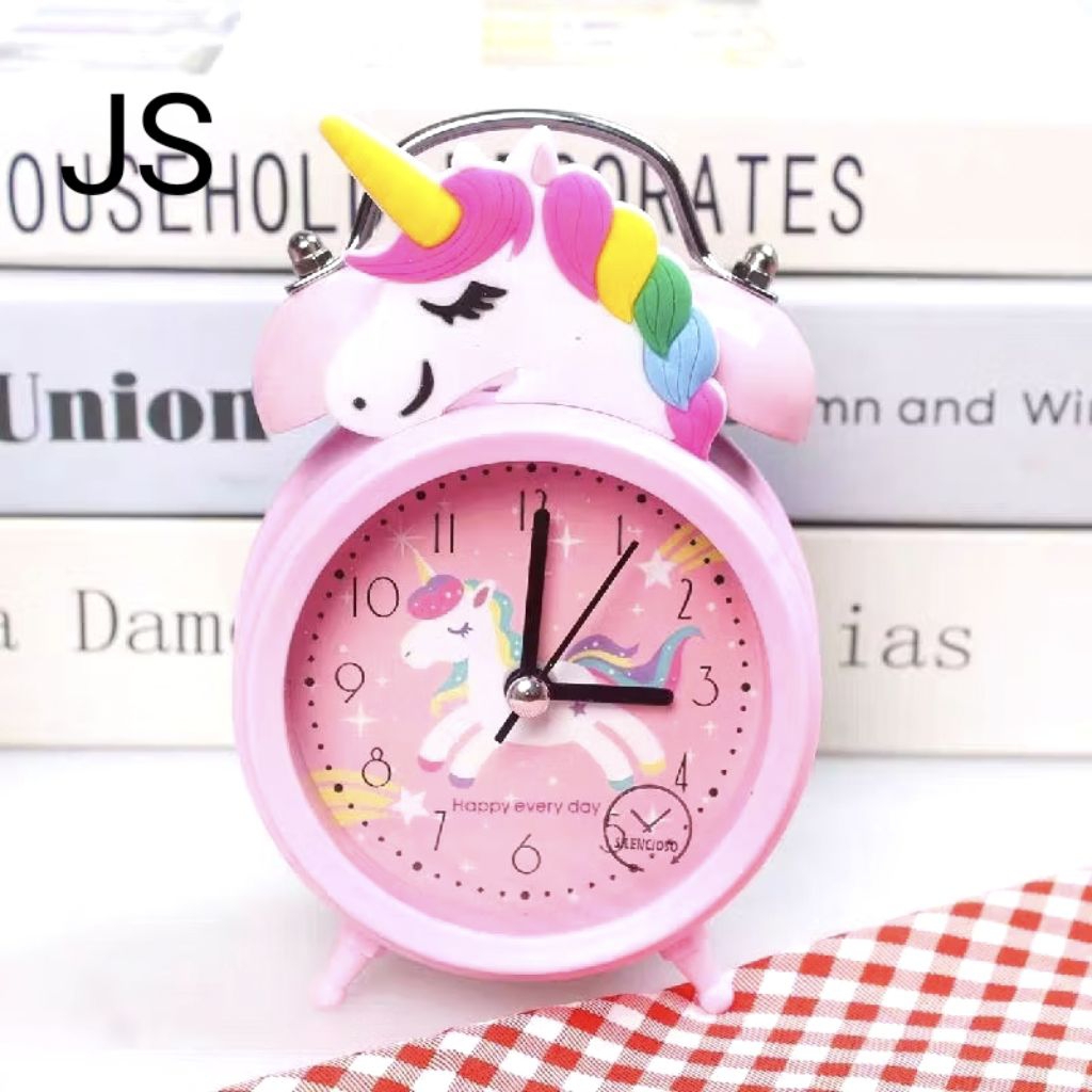 Jam alarm karakter anak jam weker unicorn bunyi kring unik lucu jam meja anak