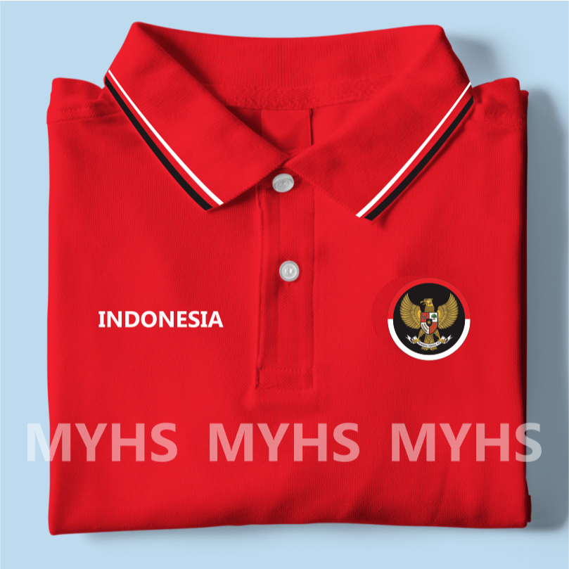 POLO BULAT INDONESIA - POLO SHIRT BAJU KAOS JERSEY BOLA TIMNAS HUT RI KEMERDEKAAN REPUBLIK INDONESIA