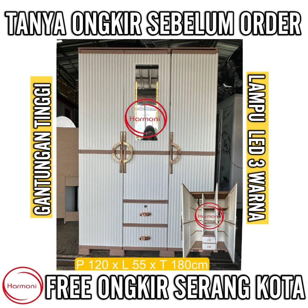 LEMARI PLASTIK OLYMPLAST LUXURY 3 PINTU LEMARI PLASTIK OLYMPLAST 3 PINTU BARU LUXURY FREE ONGKIR SER
