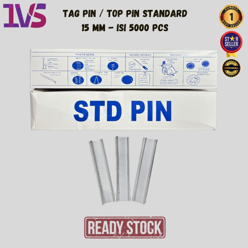 

Tag Pin / Top Pin Standard 15 mm – Isi 5000 Pcs, Praktis & Kuat untuk Labeling