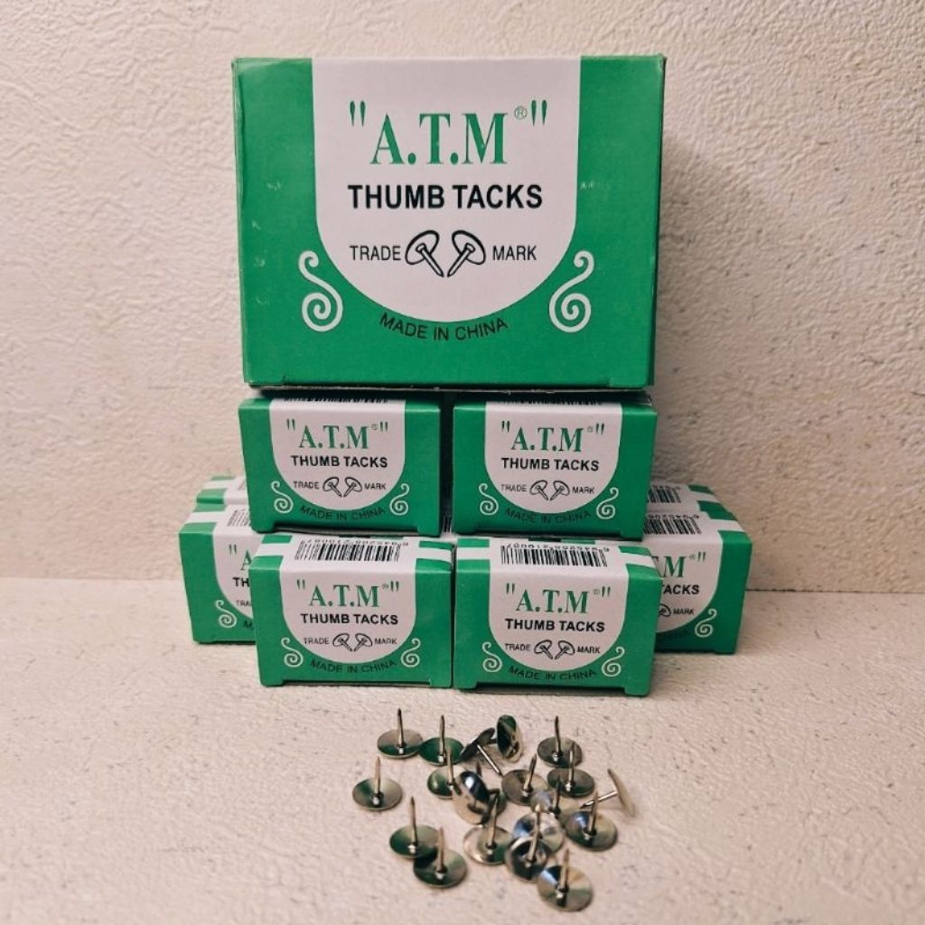

Paku Payung MINI Merk ATM isi 25 pcs Paku Pinus Tekan A.T.M Paku Pines Kecil Thumb Tacks Stainless Push Pin Paku Mini Dekorasi Paku Payung Paku Bantu Dekorasi Tempelan Taplak Meja Paku Payung Mini Hias Stainless Steel Klip Kertas Taplak Meja Push Pin