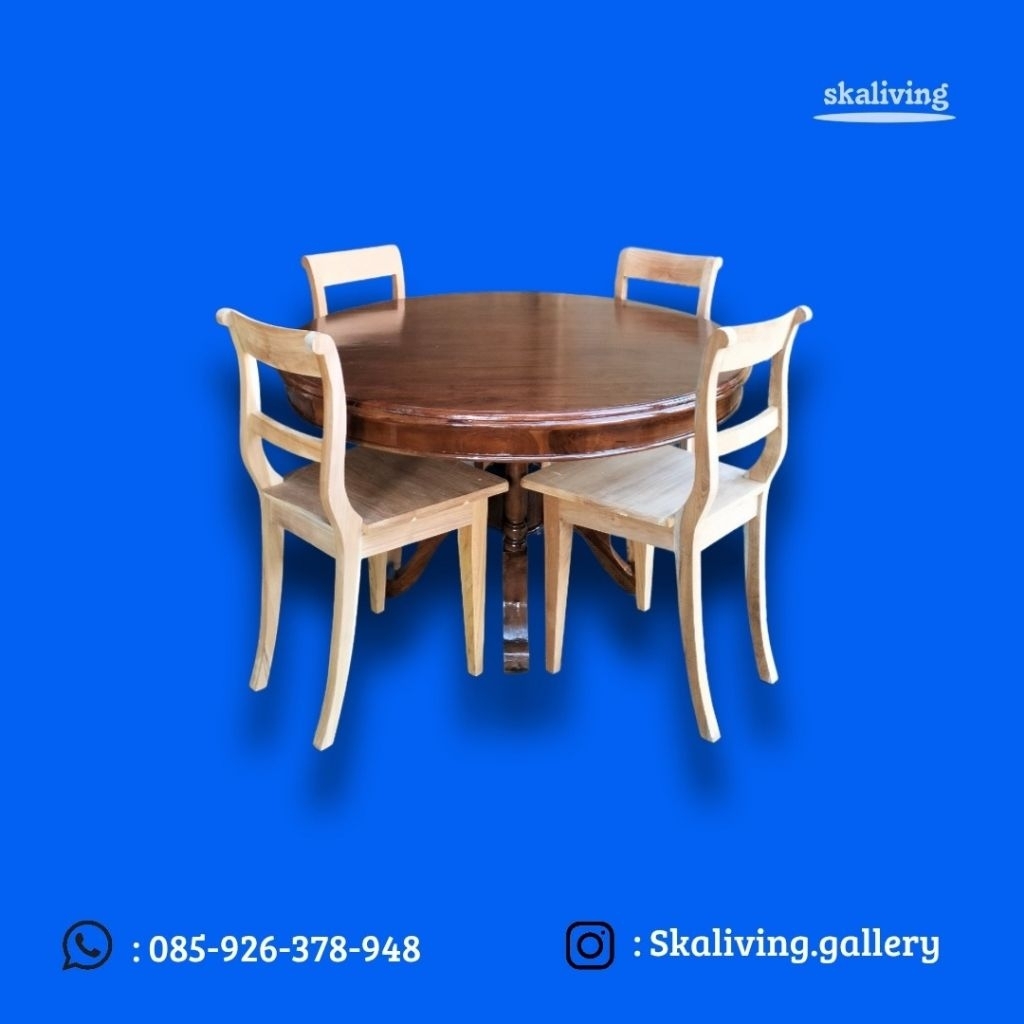 Set kursi makan Holand minimalis kayu jati meja makan Holand minimalis kayu jati set meja makan Hola