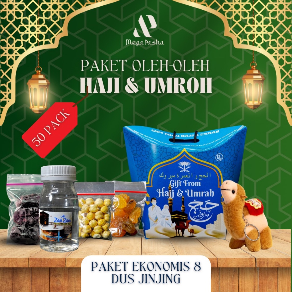 

FREE ONGKIR PAKET EKONOMIS 50 PACK (DUS JINJING) PAKET OLEH-OLEH HAJI MEGAPASHA STORE