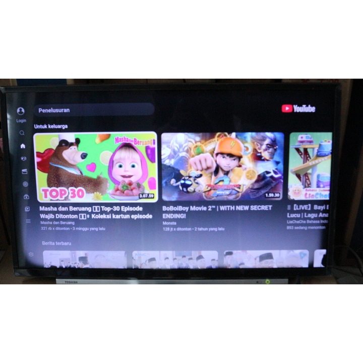 TV SECOND TOSHIBA 32 INCH SMART TV YOUTUBE WIFI HDMI USB KONDISI NORMAL SIAP PAKAI 4116F