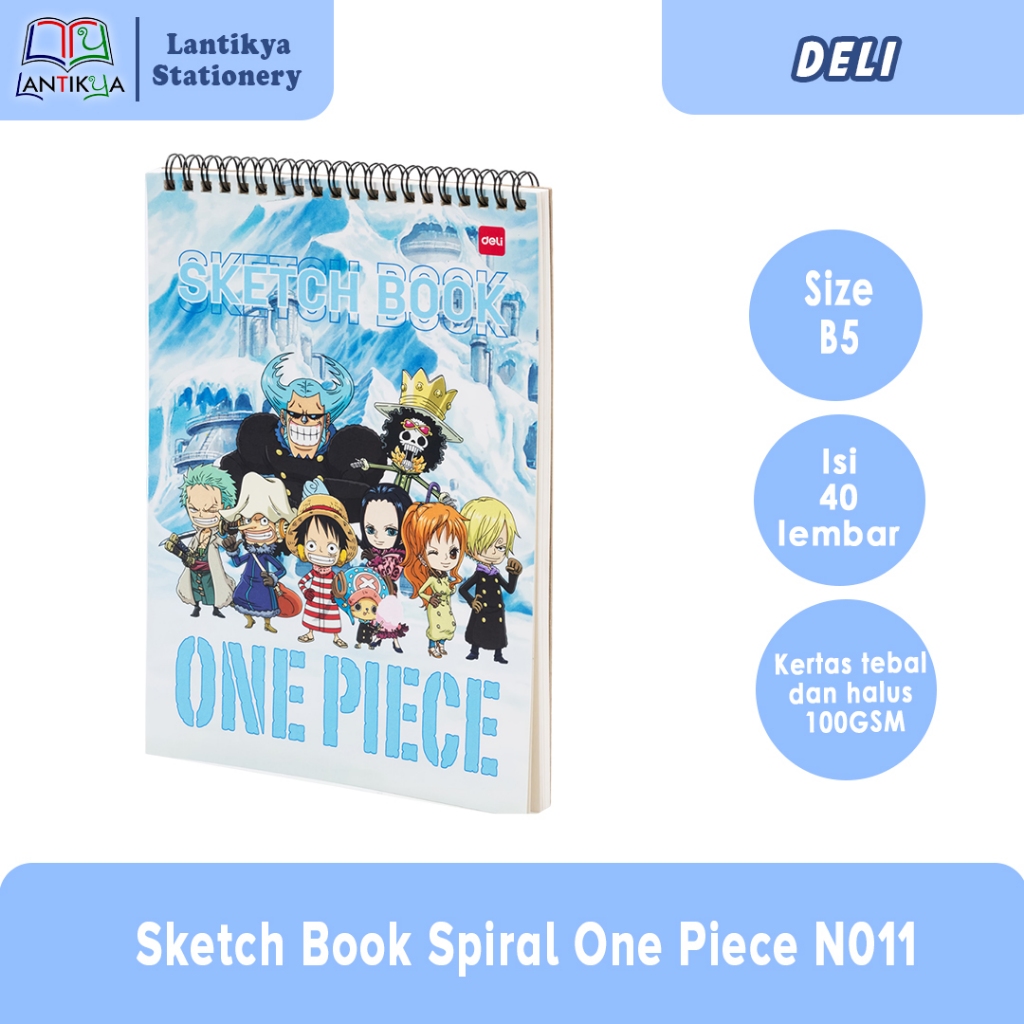 

Deli Sketch Book Spiral / Buku Gambar Sketsa One Piece B5 N011