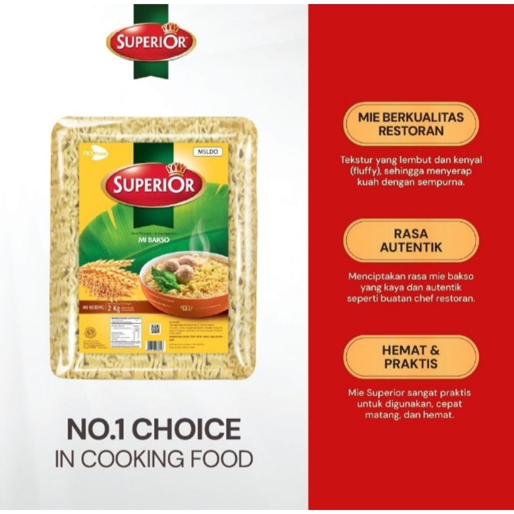 

Mi Superior Keriting - Mi Bakso - 1 Karton - 12 Keping - 50gr 6 pcs