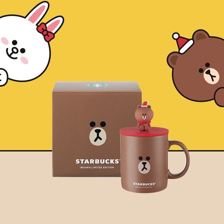 [HARAP BACA DESC] STARBUCKS TAIWAN x LINE FRIENDS 2022  Line friends Brown Ceramics Cup 355ml