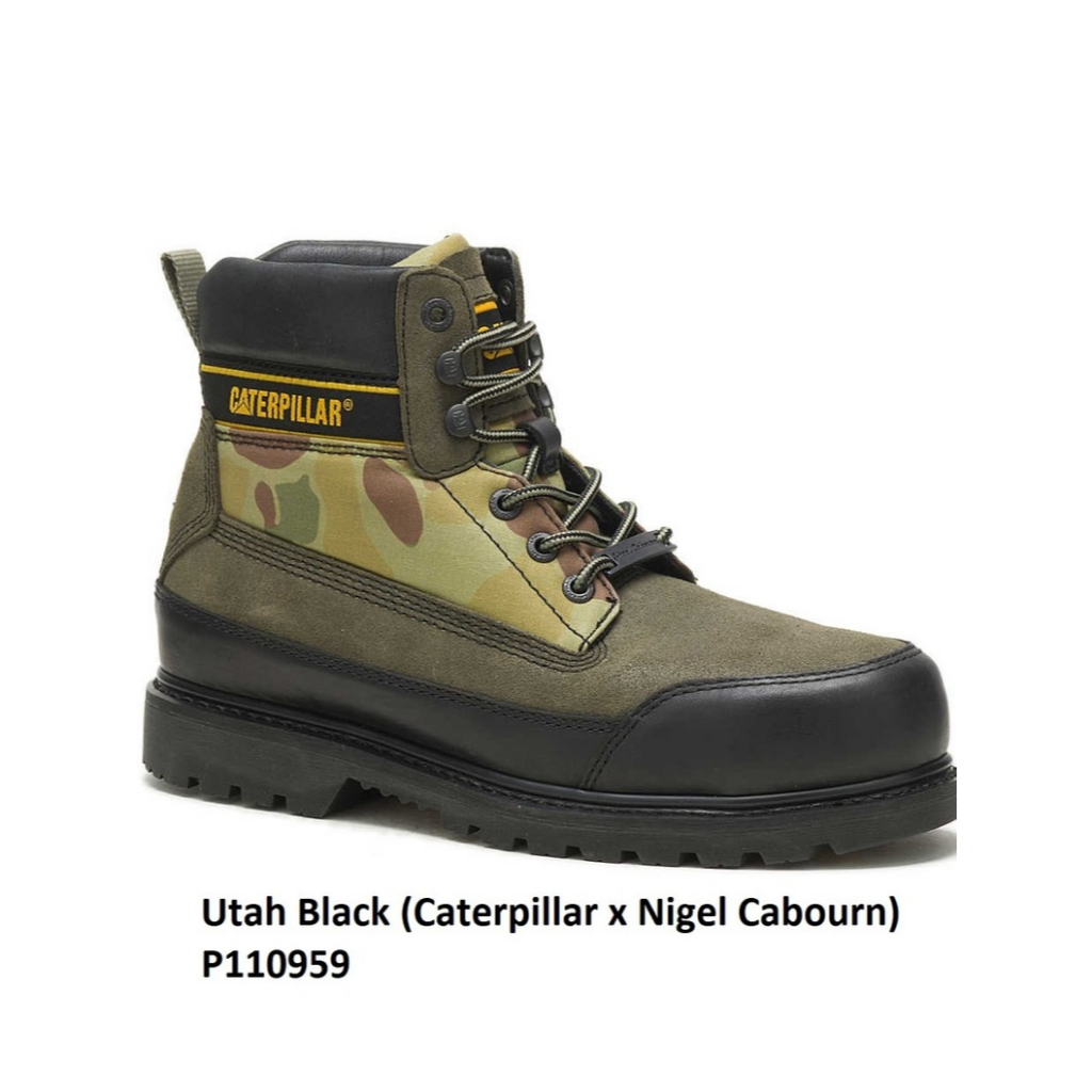 Sepatu Safety Pria Caterpillar Original Utah X Nigel Cabourn Black