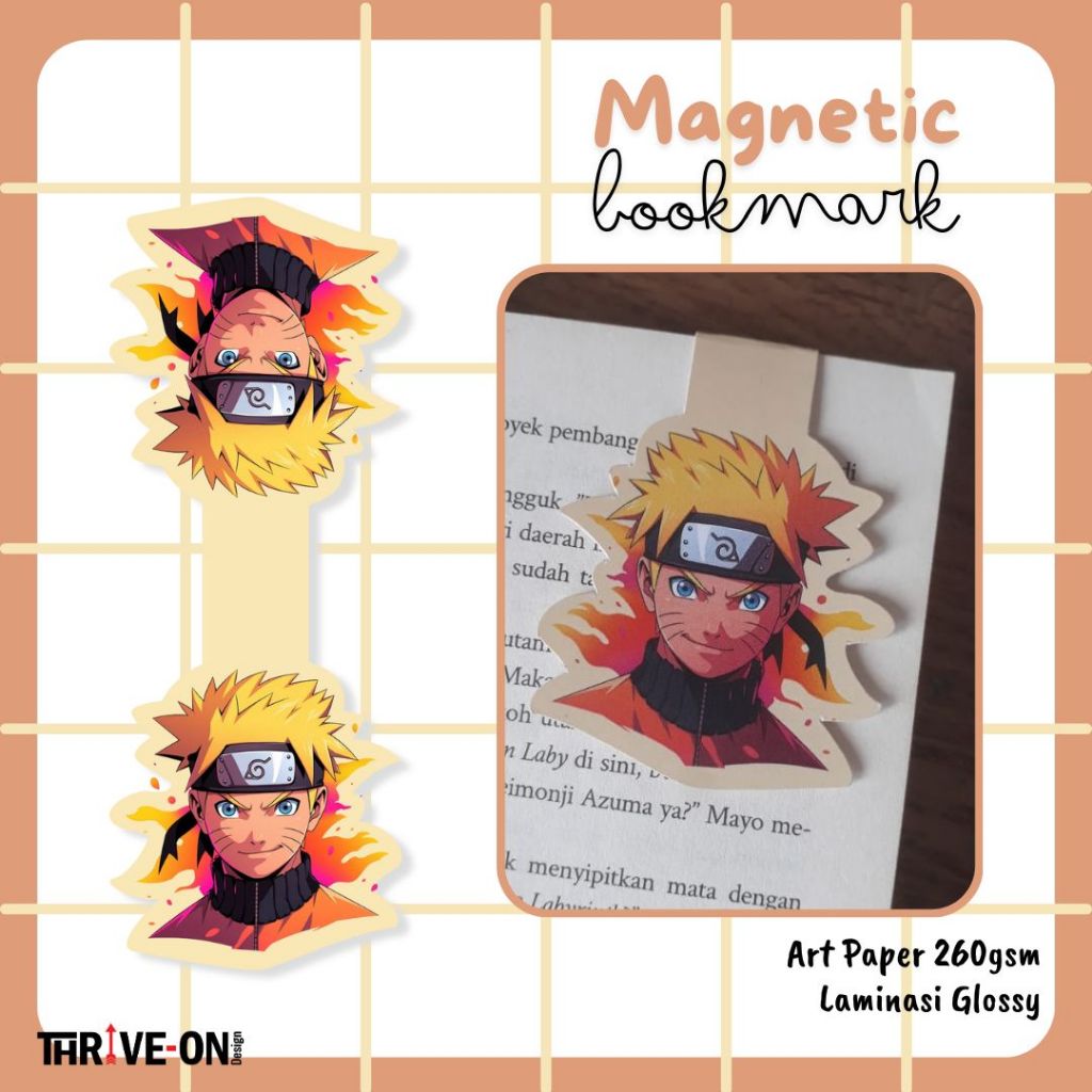 

Magnetic Bookmark / Pembatas Buku Magnet NARUTO