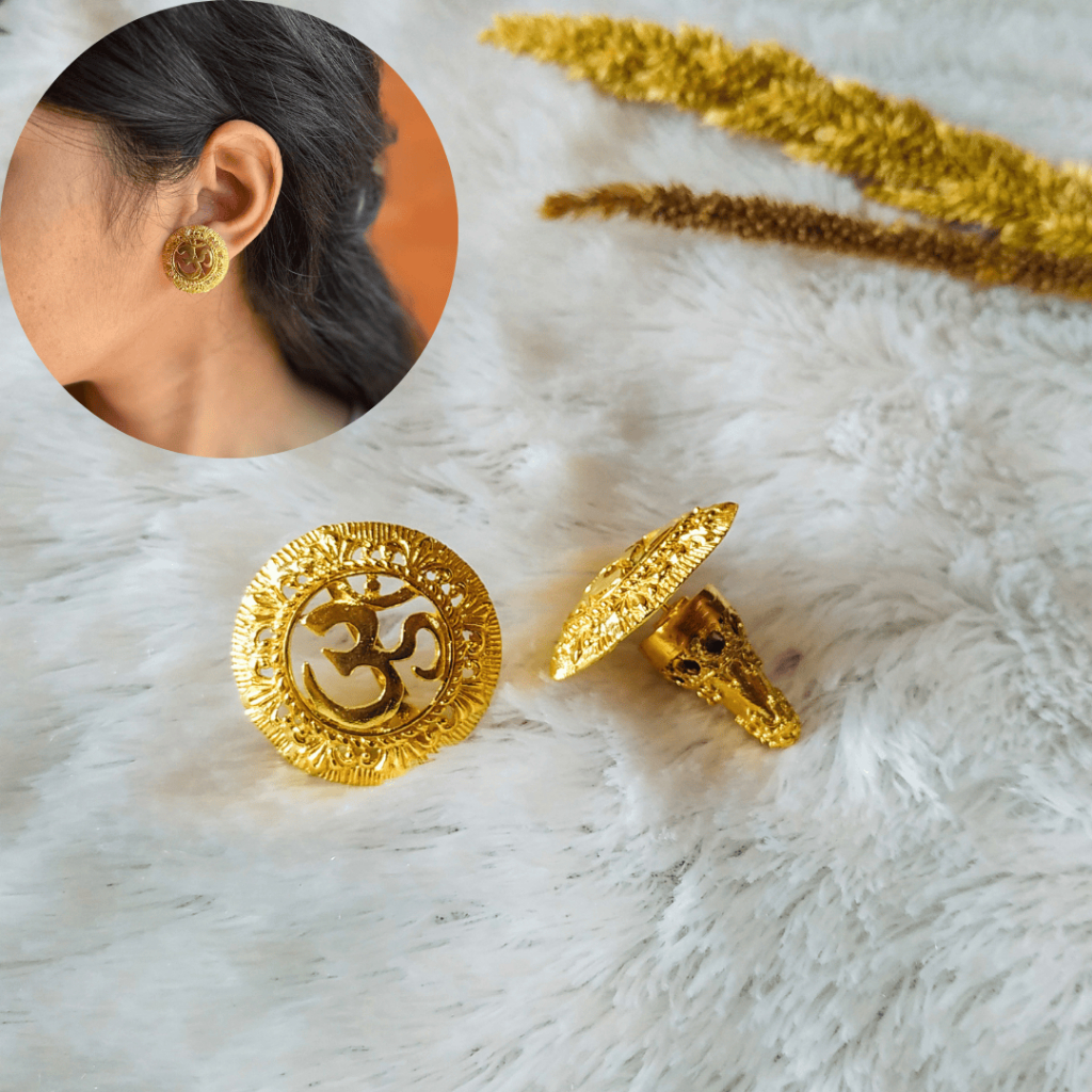 Subeng Alpaka Lapis Emas Motif Omkara