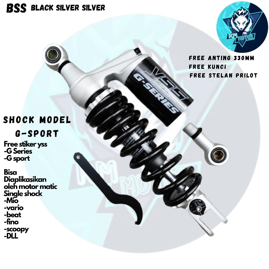 shockbreaker shock tabung atas FREE STIKER YSS race it 02 atau fastbiker 92 vario beat mio scoopy