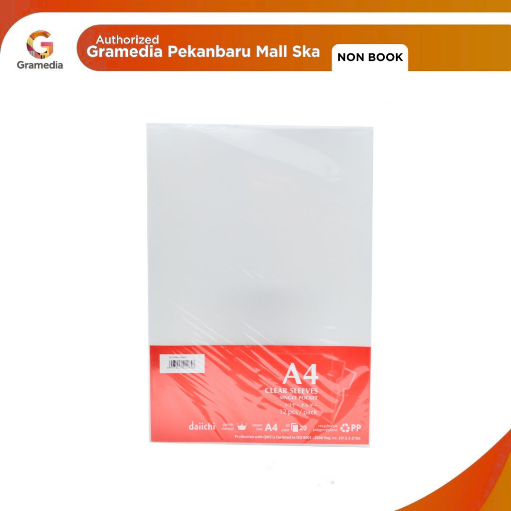 

(Original) Gramedia Pekanbaru - DAIICHI CLEAR SLEEVES 9001 A WHITE 12PCS