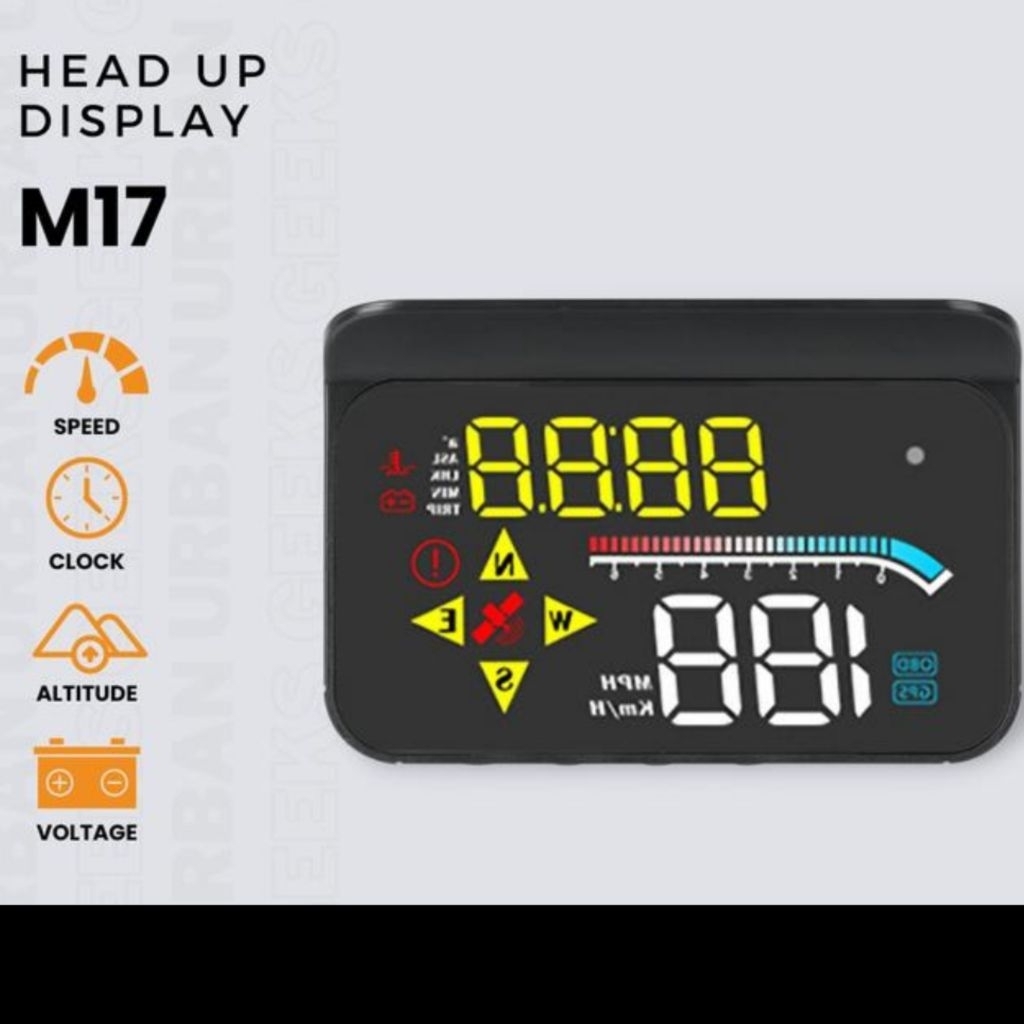 Head Up Display HUD Gauge Speedometer Digital OBD2 GPS System M17 - HUD OBD2 M17