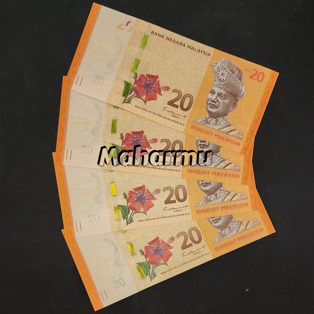 Malaysia Ringgit Uang Asing Kuno 20 Ringgit