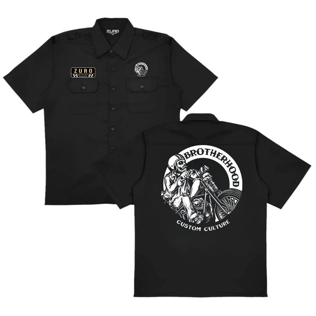 Zuro - Workshirt Zuro Brotherhood kemeja kerja pdh warna hitam pdl kemeja pria wanita