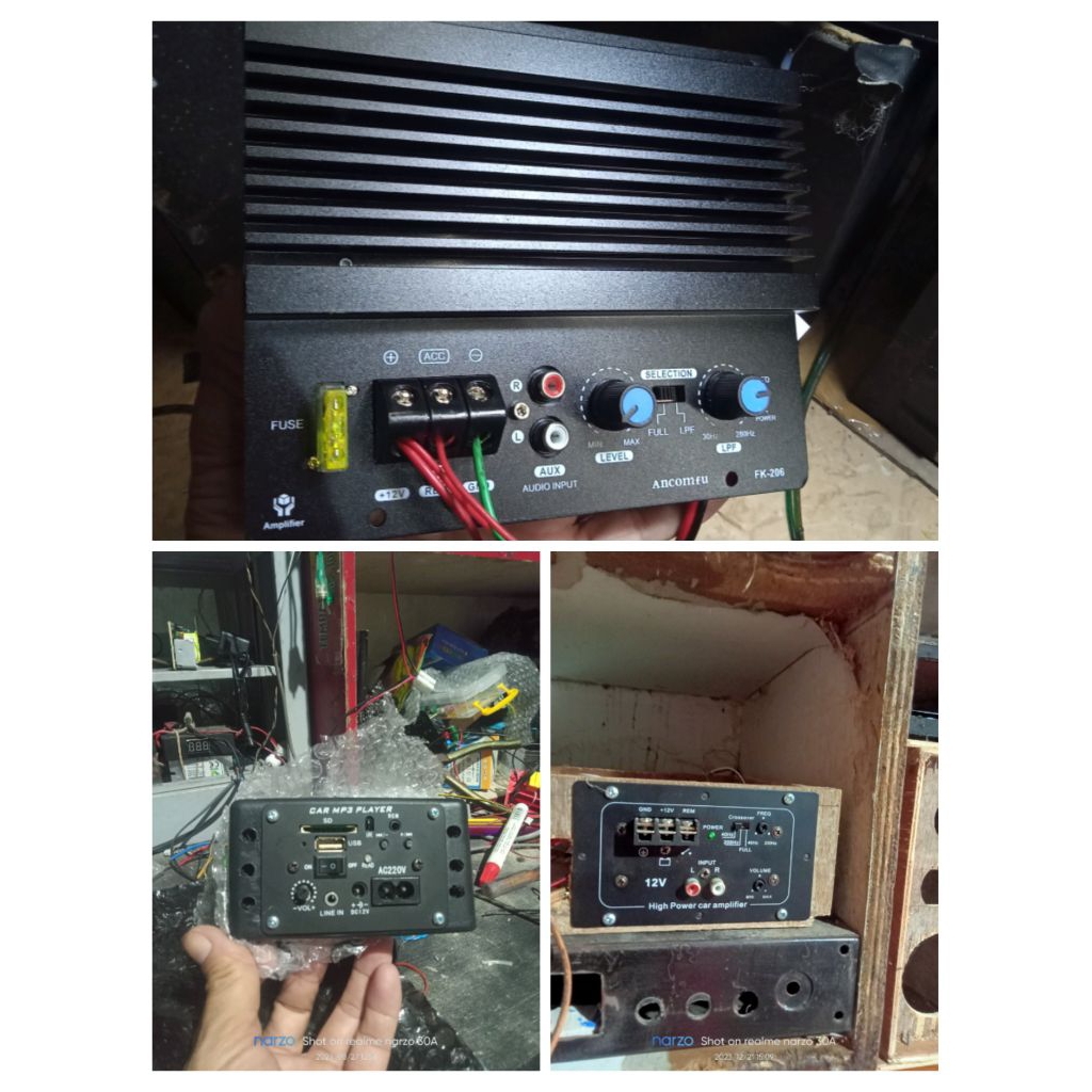 kit bass tube subwoofer mobil accu12volt