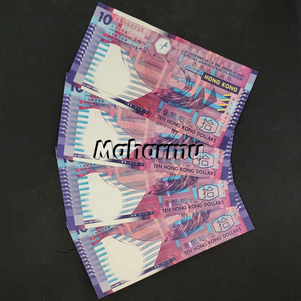 Hongkong Dolar Uang Asing Kuno 10 Dolar Kertas