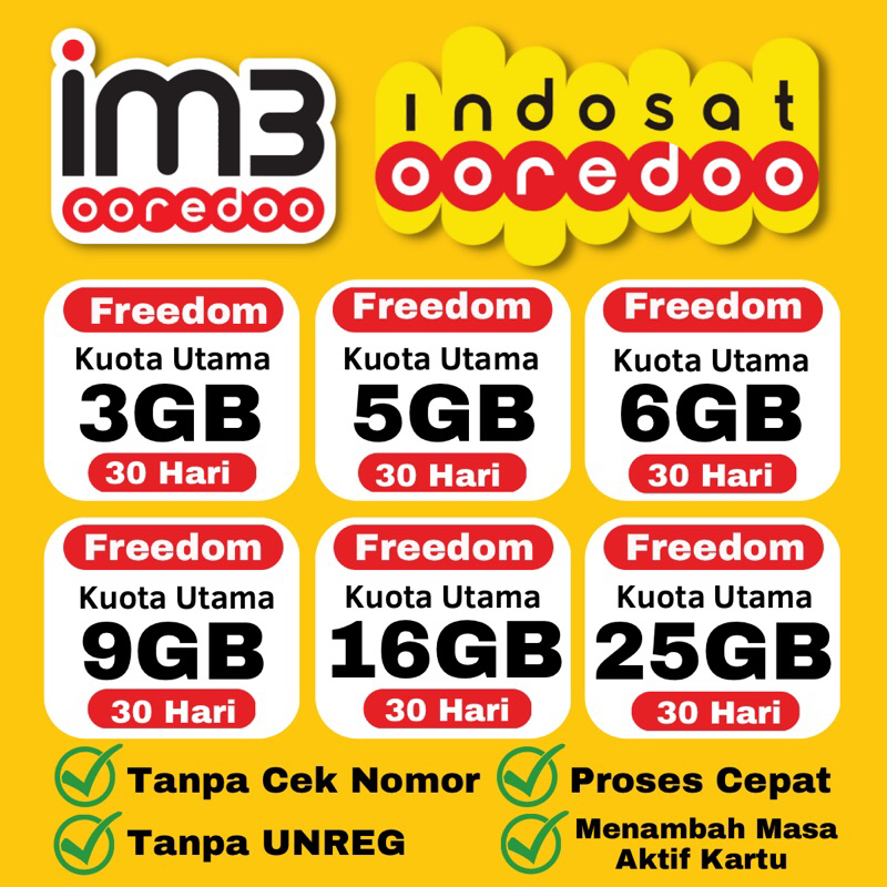 [PROMO] PAKET DATA INDOSAT DATA FREEDOM INTERNET