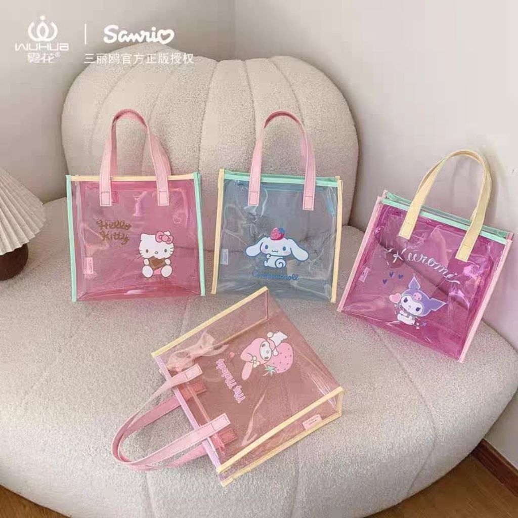 

tas tote mika warna siku kotak M 26x26x12cm