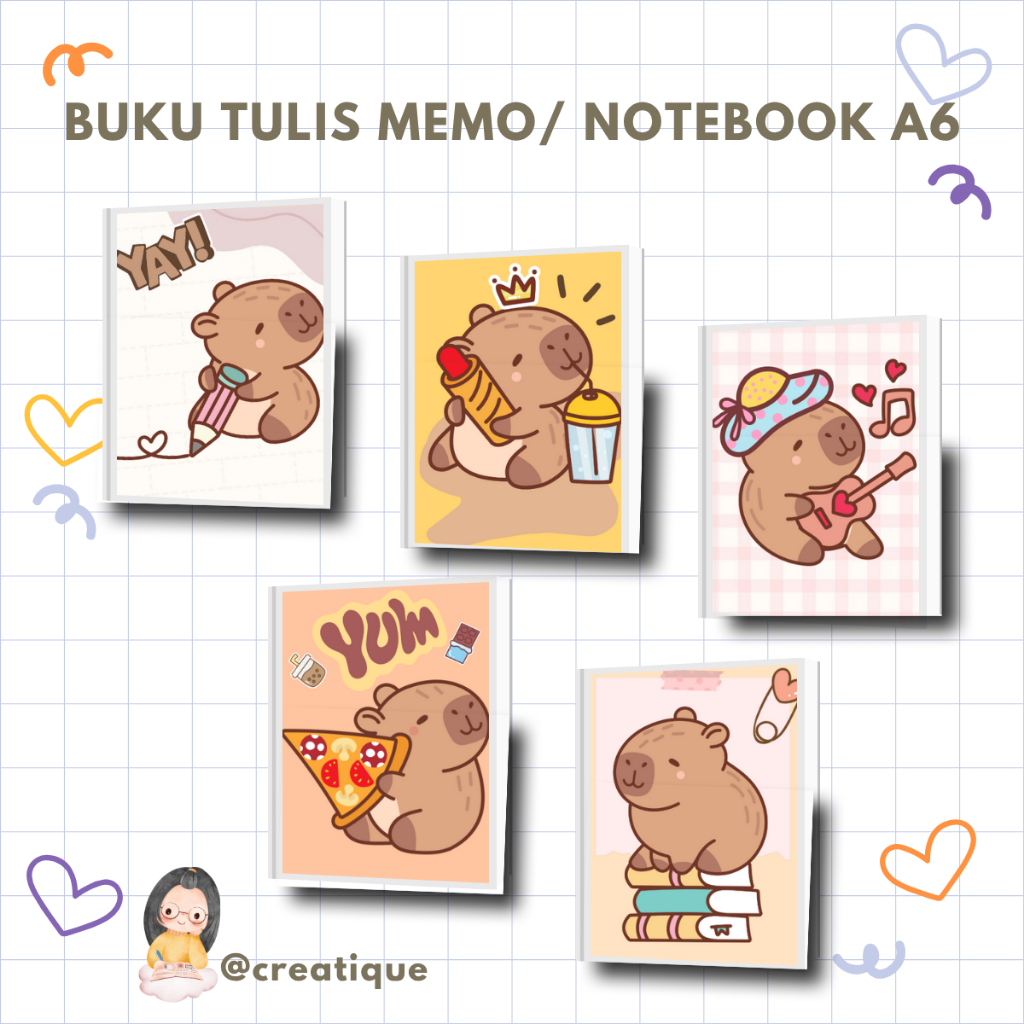 

[CUSTOM] Buku Tulis Memo Anak | Notebook Anak A6 Custom Nama | Buku Catatan A6 Motif Kartun