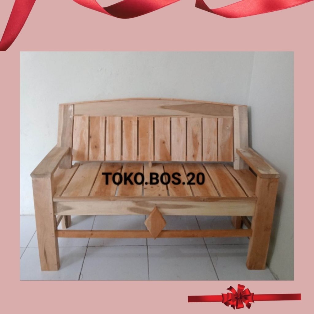 Kursi Teras Bangku Panjang Kursi Kayu Natural