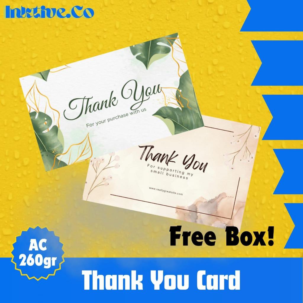 

FREE BOX! 100 LEMBAR KARTU UCAPAN/THANK YOU CARD OLSHOP