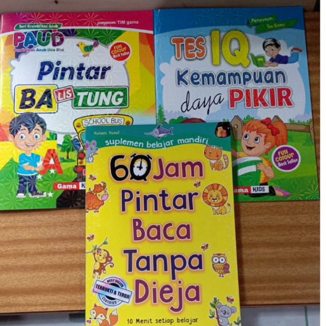 60 JAM PINTAR BACA TANPA DIEJA - BONUS BUKU TES IQ ANAK - KEMAMPUAN DAYA PIKIR - LANCAR BALISTUNG