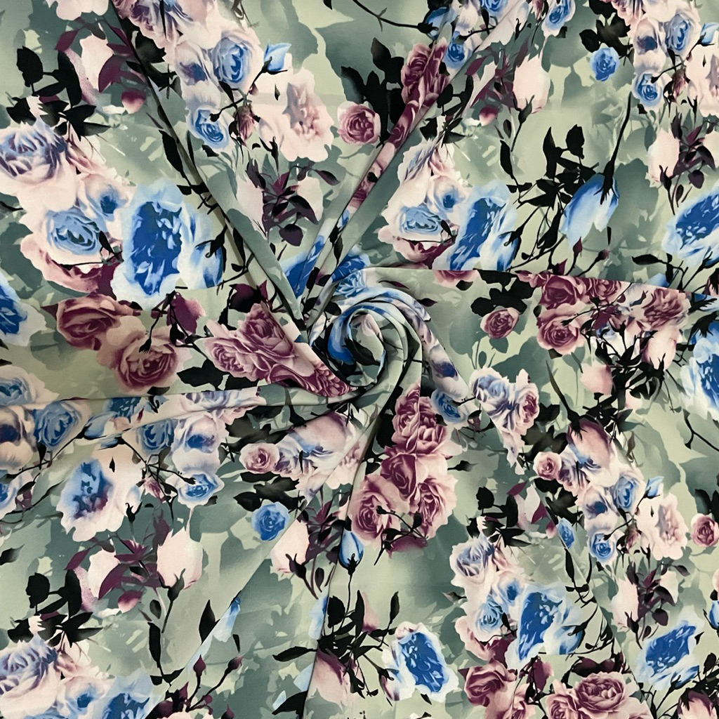 kain silk sutra motif bunga premium - kain satin sutra original - kain satin silk - kain baby silk d