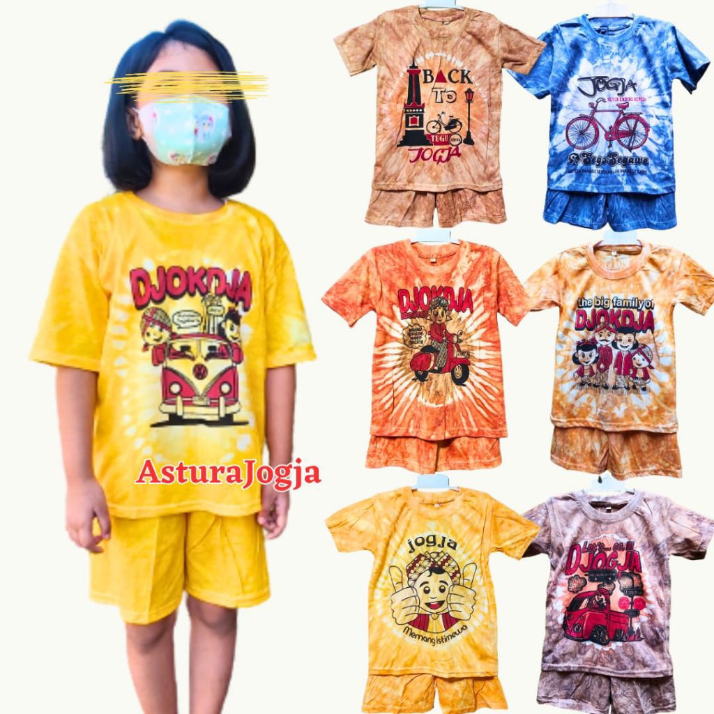 Setelan Anak Khas Jogja Perempuan Laki Laki Kaos Batik Cewek Cowok Oleh Oleh Jogja