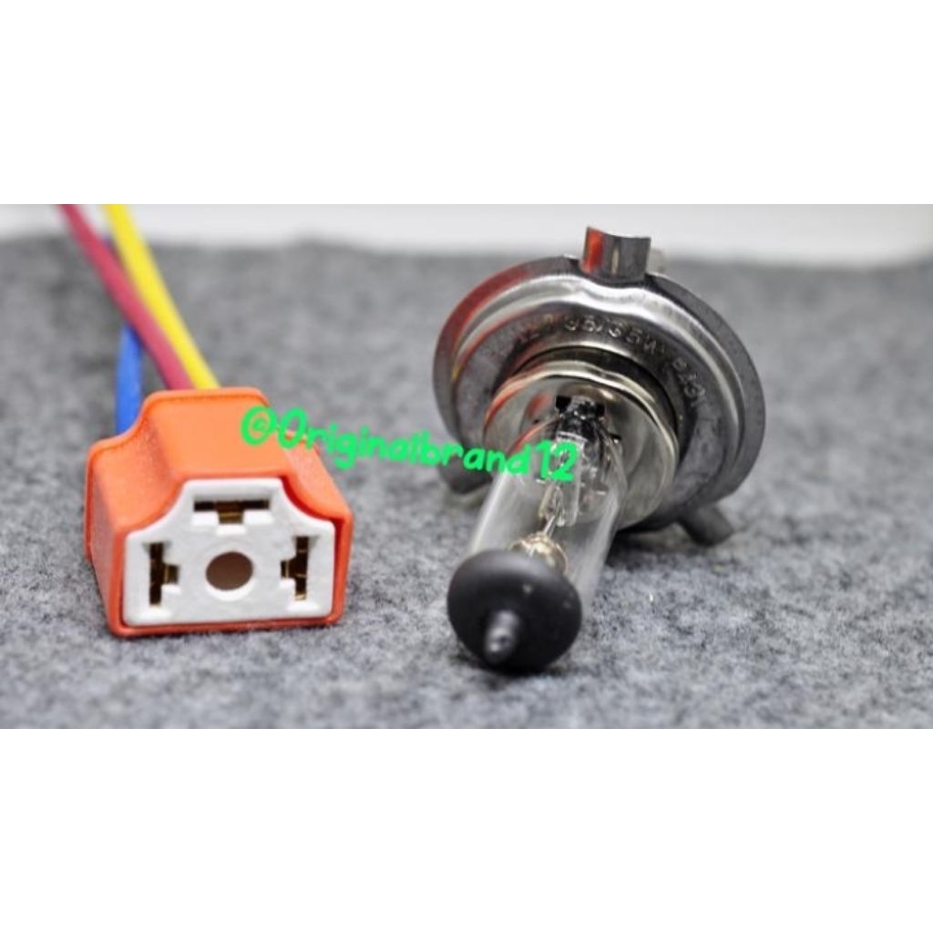 Socket H4 + Bohlam halogen Lampu H4