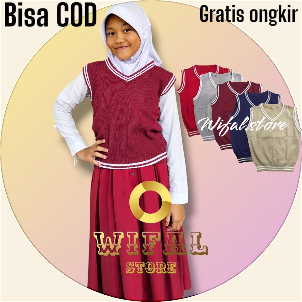 Rompi Rajut Anak /vest knit seragam Outerwear Xl 10-12 tahun