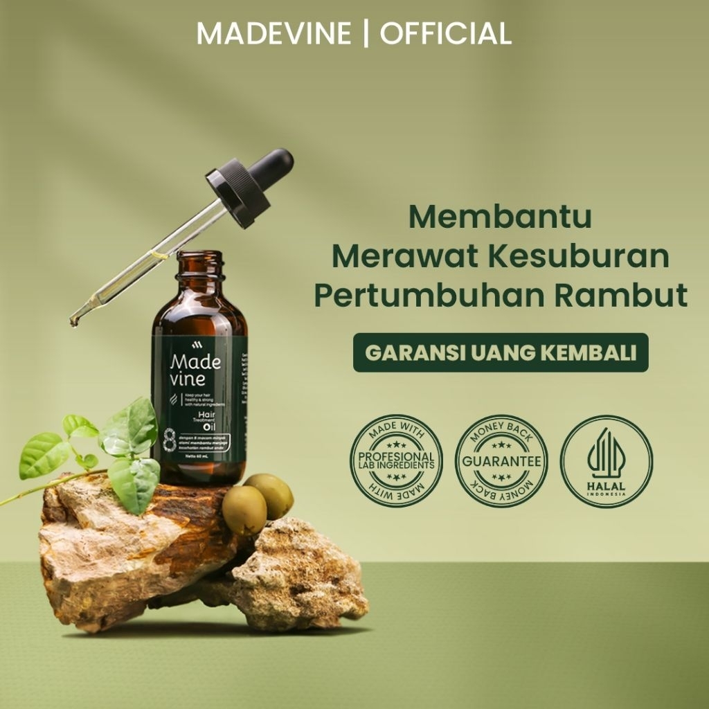 Madevine Hair Oil Treatment Serum Penumbuh Rambut & Perawatan Rambut Rontok