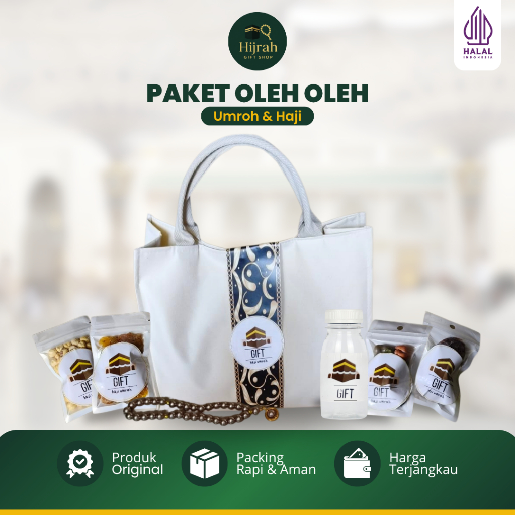 

Hampers Paket Oleh Oleh Haji Umroh Premium Muzdalifa Tas Canvas Waterproof 25x20x10cm Eksklusif