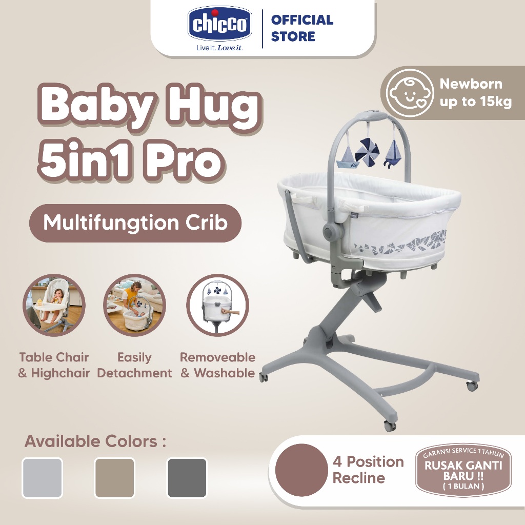 CHICCO Baby Hug 5 in 1 Pro / Infant Crib / Tempat Tidur Bayi Multifungsi Kursi Anak / Tempat Duduk B