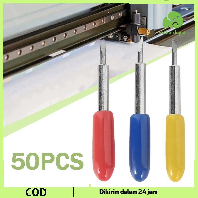 

50pcs/Set Mata Pisau Cutting Mata Pisau Roland Blade Roland Cutting Plotter 30/45/60 Derajat Mata Pisau Cutting Sticker